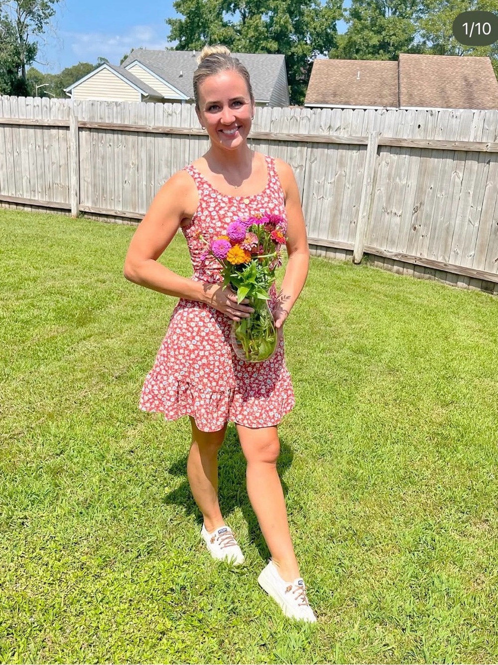 Floral Mini Dress with Ruffle Hem